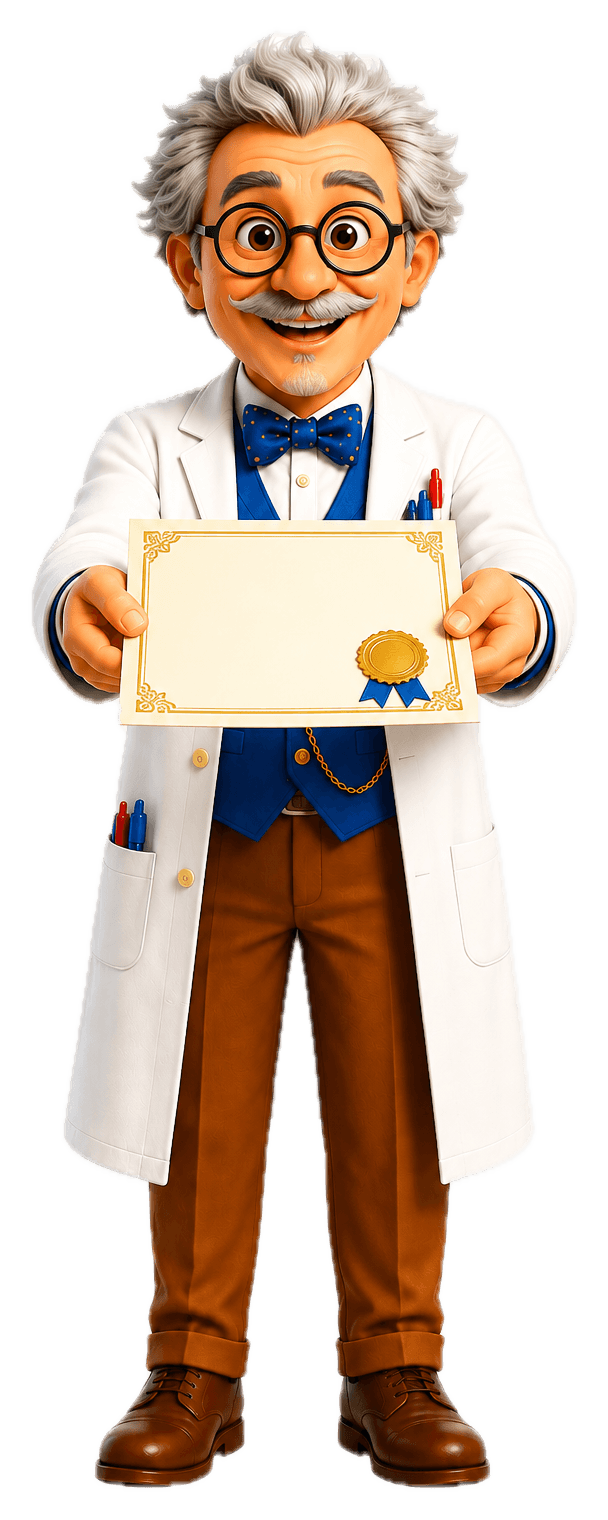 Le Professeur Pixel tend le diplôme d’Explorateur du Numérique